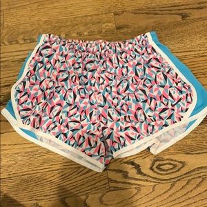 Nike Girls Pink Black Blue and white Running short